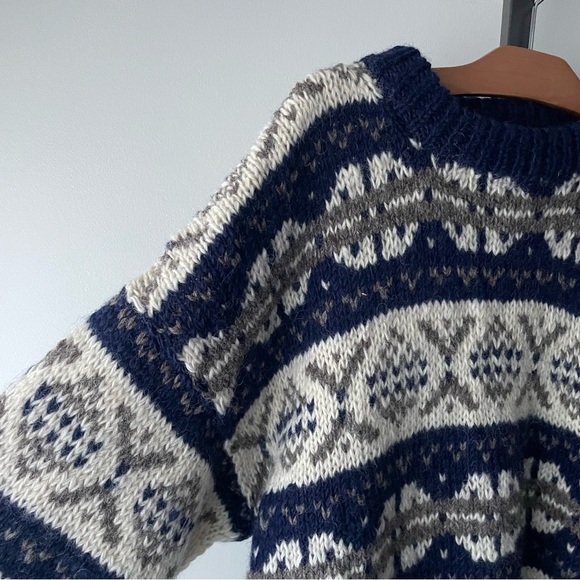 Vintage Alma 100% Wool Thick Handmade Mens Sweater Size Large - Picture 7 of 9